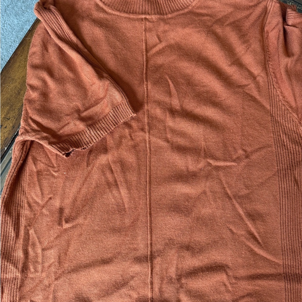 Rust Orange Lightweight Knit Top